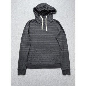 Marine Layer Hoodie Sweatshirt Mens Small Gray Striped Pullover Kangaroo Pocket